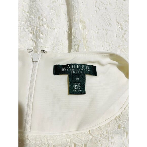 Lauren ralph lauren laced dress off white fest country cottage bridal women 10 - Picture 6 of 7